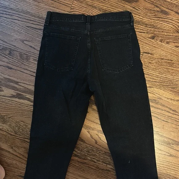 Abercrombie & Fitch skinny high rise split leg black denim jeans - NEW W TAGS - Picture 4 of 5
